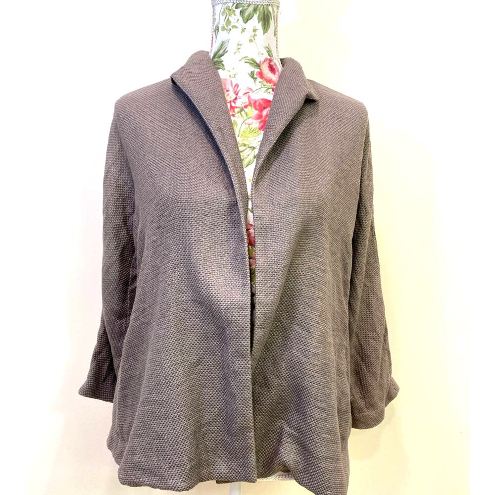 Eileen Fisher Linen Blend Jacket Coat Summer Wardrobe Essential PS